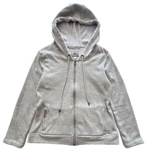 UGG Australia Womens Small Gray Fleece Lined Zip Hoodie Jacket Cozy Warm Layer